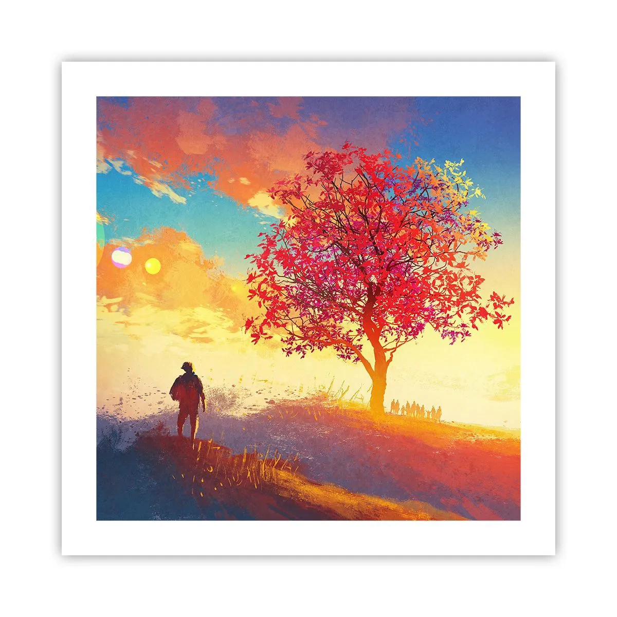 Póster - Un peregrino en su destino - 50x50 cm