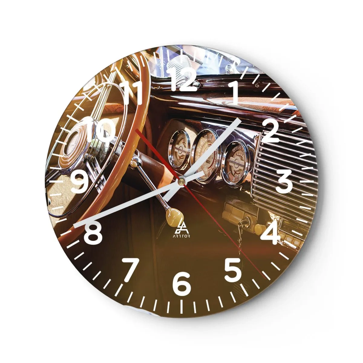 Reloj de pared - Reloj de vidrio - Un soplo de lujo del pasado - 40x40 cm