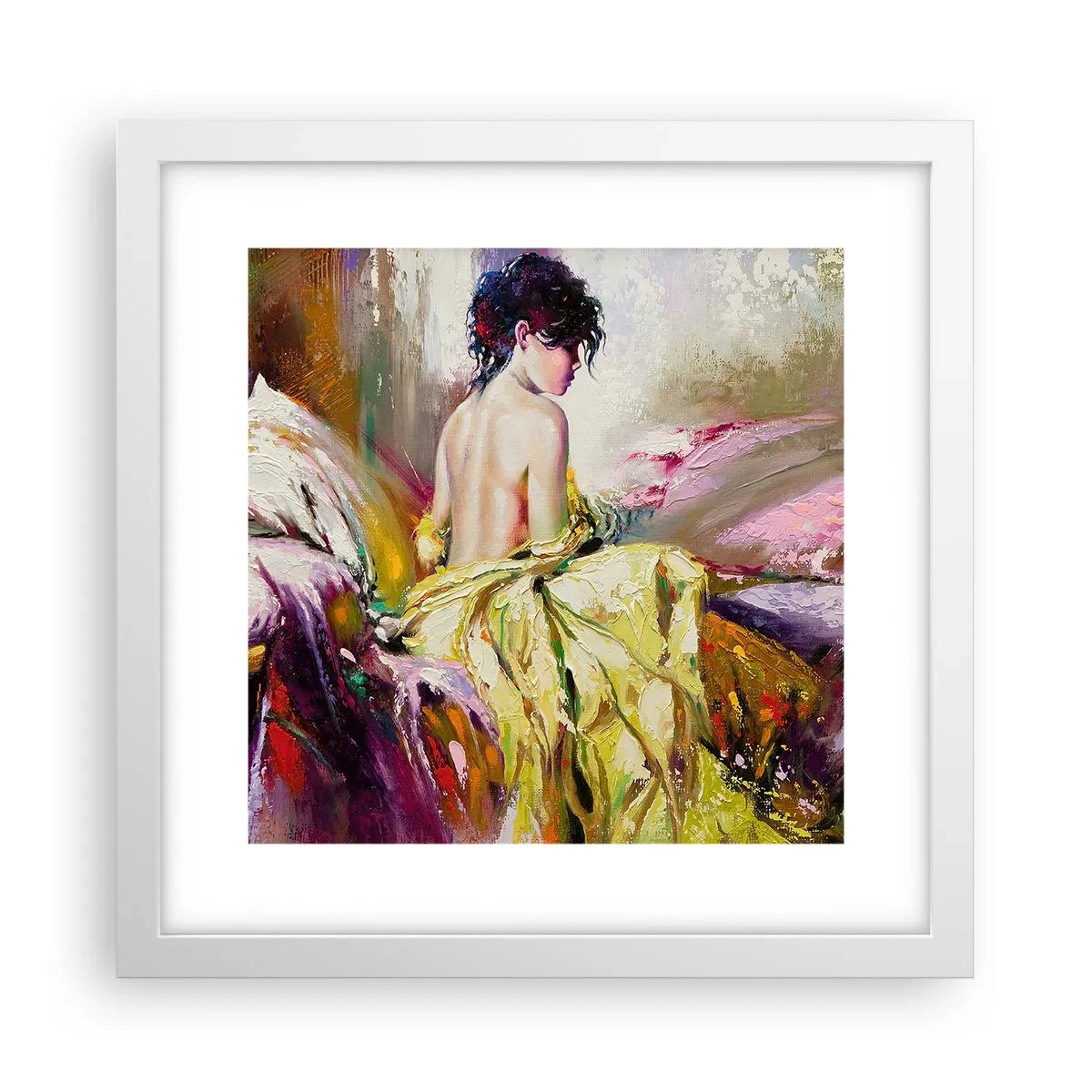 Póster en marco blanco - La hermosura y frescura de la flor - 30x30 cm