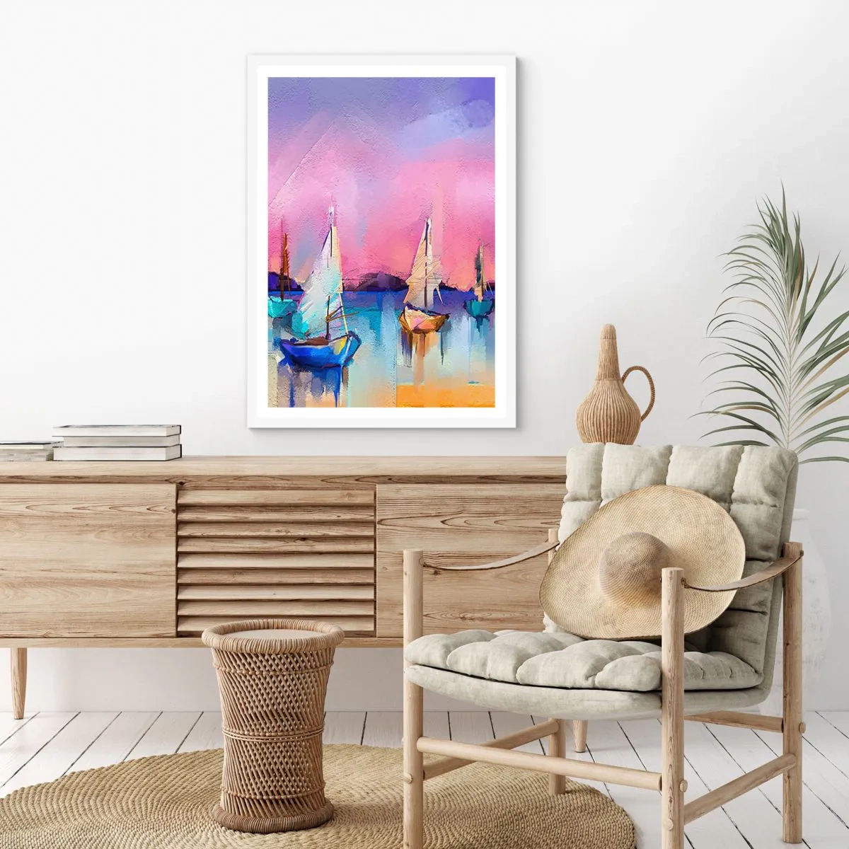 Póster en marco blanco - Dirección alta mar - 61x91 cm