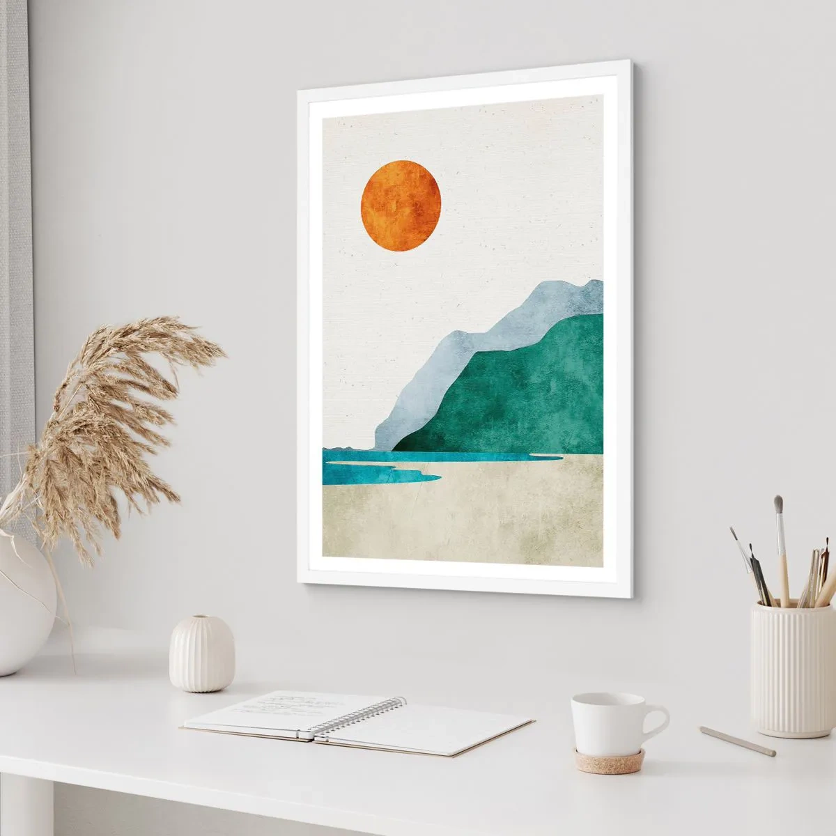 Póster en marco blanco - Un paisaje como debe ser - 30x40 cm