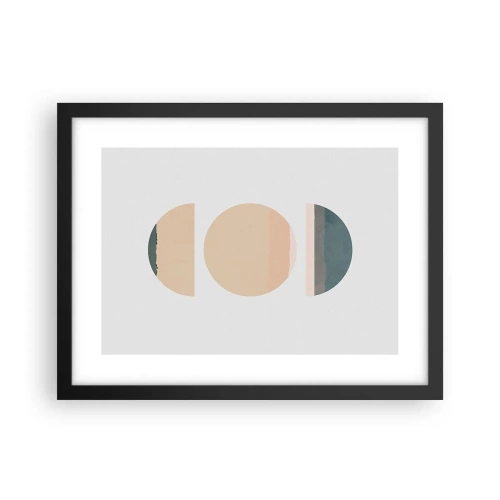 Póster en marco negro - Círculo tras círculo - 40x30 cm