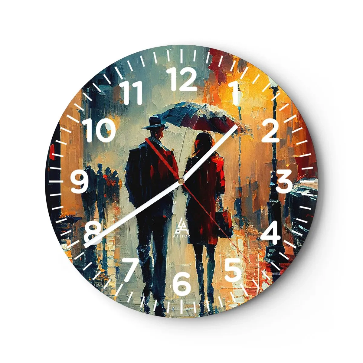 Reloj de pared - Reloj de vidrio - Historia de amor urbana - 30x30 cm