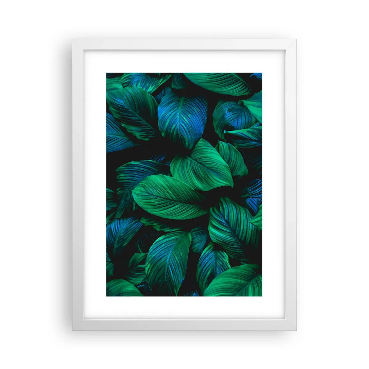 Póster en marco blanco - En la multitud verde - 30x40 cm