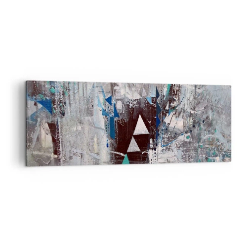 Cuadro sobre lienzo - Impresión de Imagen - Composición abstracta con triángulos y patrones geométricos. - 140x50cm - El orden superior de los triángulos - Decoración de pared moderna para salón y dormitorio ARTTOR