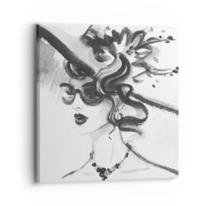 Cuadro sobre lienzo - Impresión de Imagen - Una dama con carácter - 30x30 cm
