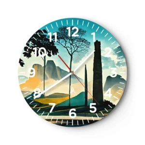 Reloj de pared - Reloj de vidrio - Cada vez a más altitud - 40x40 cm