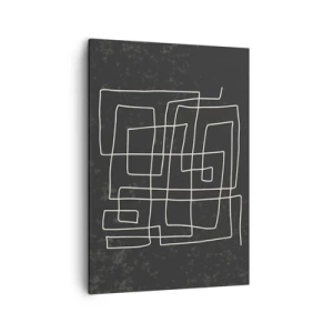Cuadro sobre lienzo - Impresión de Imagen - Patrón geométrico abstracto sobre un fondo oscuro - 50x70cm - No es tan sencillo - Decoración de pared moderna para salón y dormitorio ARTTOR