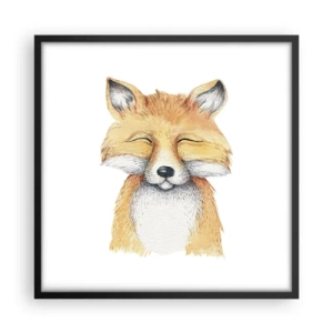 Póster en marco negro - Humor de zorro - 50x50 cm