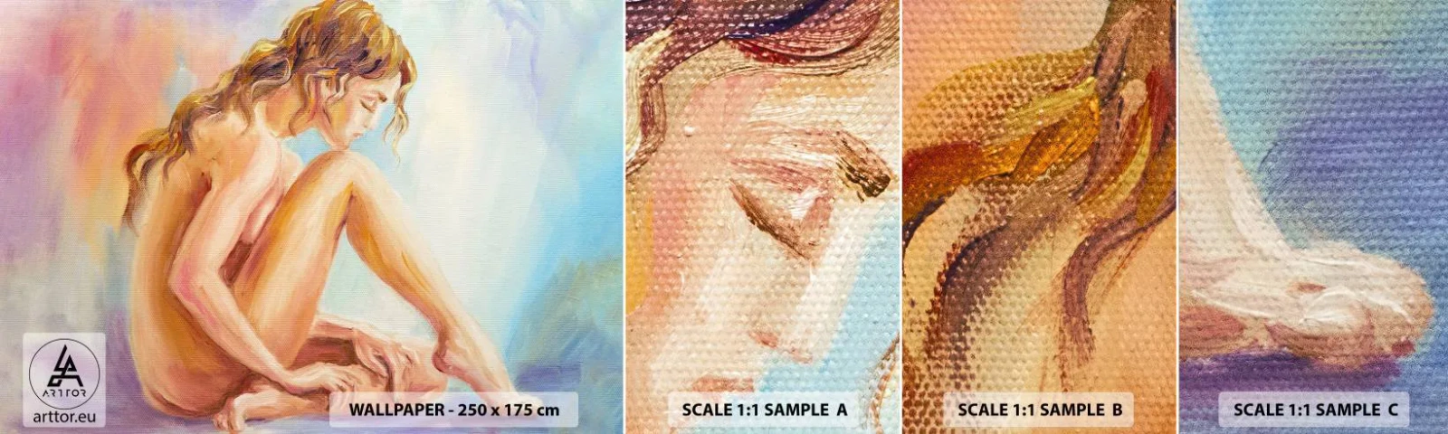 Muestra de fotomural autoadhesivo Deluxe Sticker - Acto de juventud - Mujer, Cuerpo, Modelo - 100x30 cm