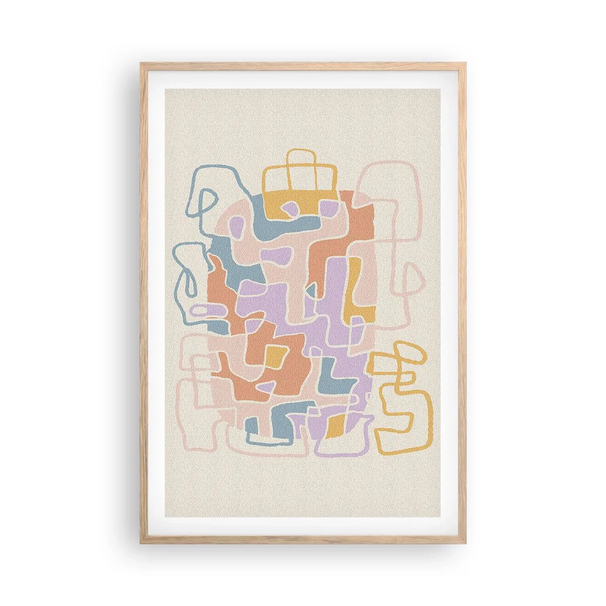 Póster en marco roble claro - Laberinto - una alegre aventura - 61x91 cm