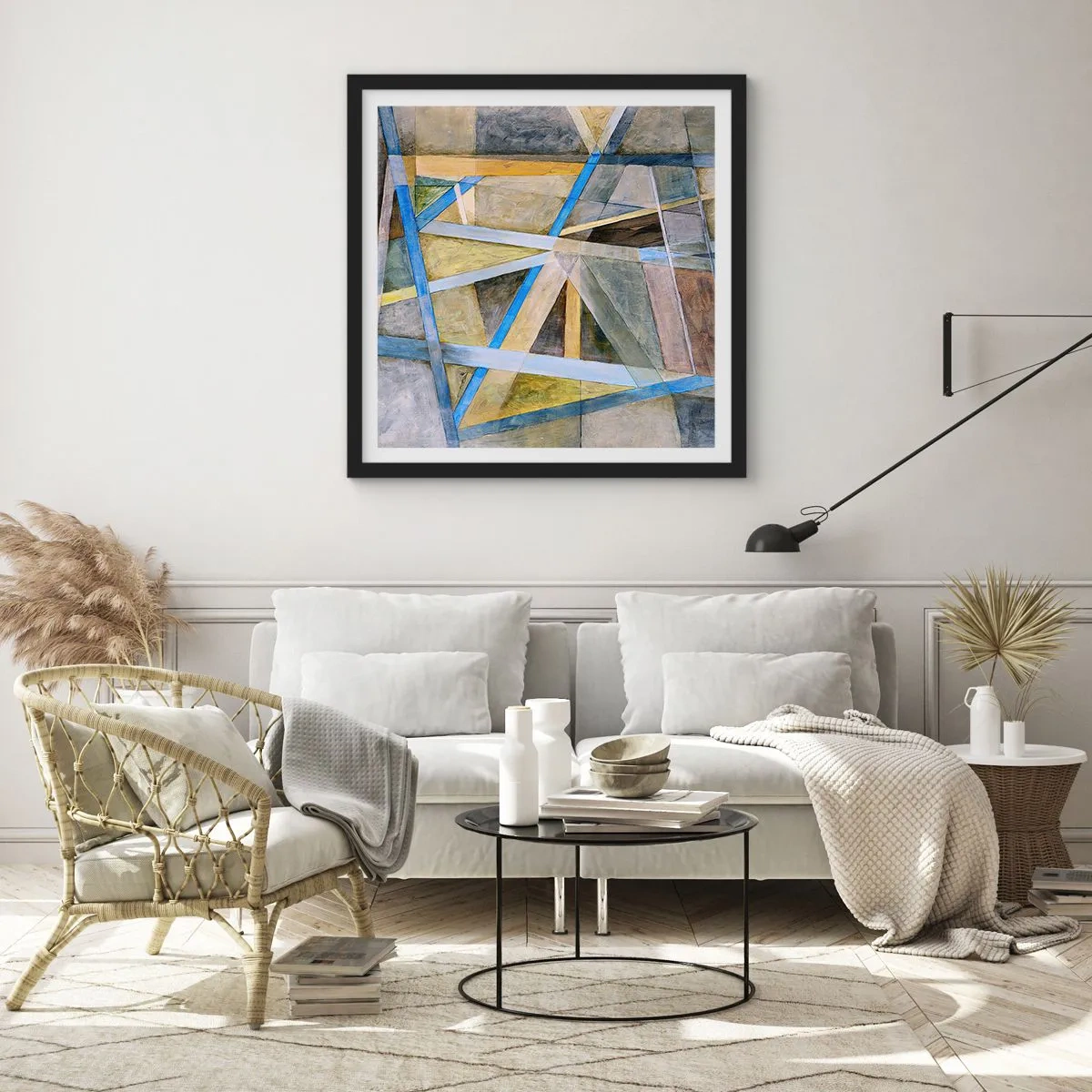 Póster en marco negro - ¿Recto o inclinado? - 50x50 cm