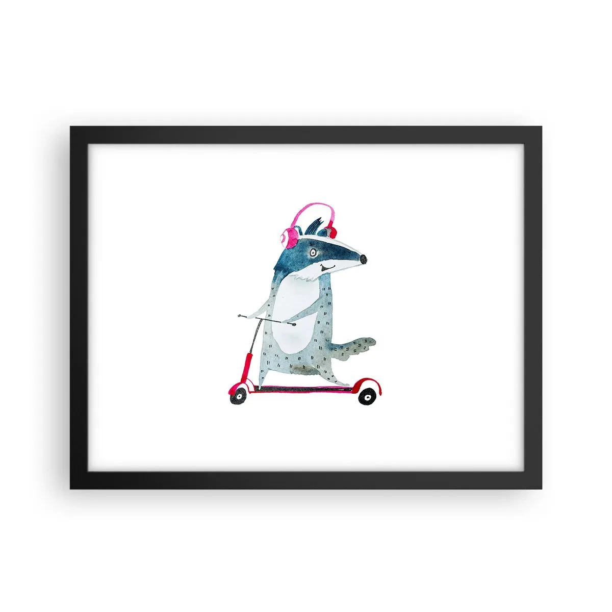 Póster en marco negro - Alegrías de tejón - 40x30 cm