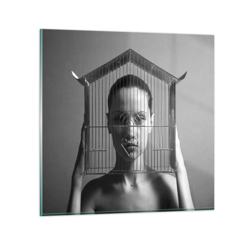 Cuadro sobre vidrio - Impresiones sobre Vidrio - Un retrato algo surrealista - 30x30 cm