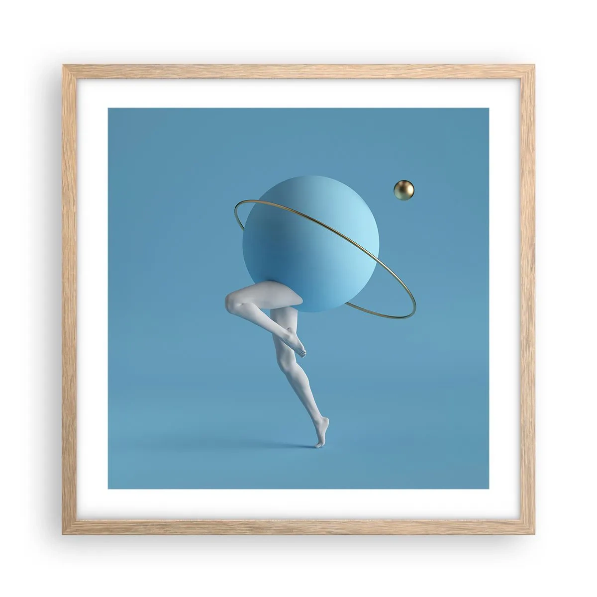 Póster en marco roble claro - Y los planetas se vuelven locos - 50x50 cm