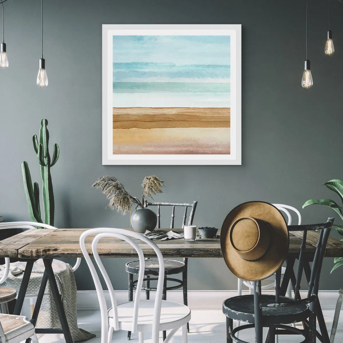 Póster en marco blanco - Serenidad - 30x30 cm