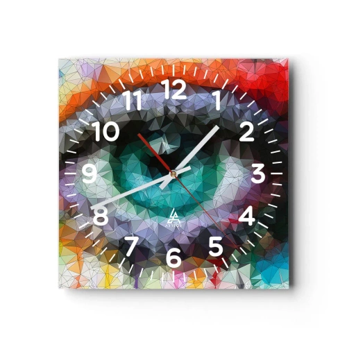 Reloj de pared - Reloj de vidrio - El brillo cristalino de los ojos - 40x40 cm