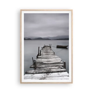 Póster en marco roble claro - Mañana partimos - 70x100 cm