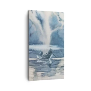 Cuadro sobre lienzo - Impresión de Imagen - Pescadores en su paraíso - 45x80 cm