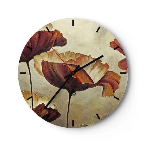 Reloj de pared - Reloj de vidrio - Prado de prados - 40x40 cm