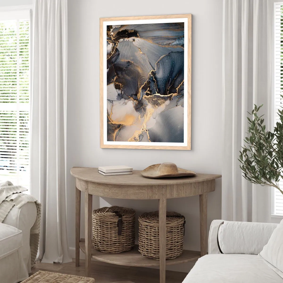 Póster en marco roble claro - La vida de una piedra - 70x100 cm