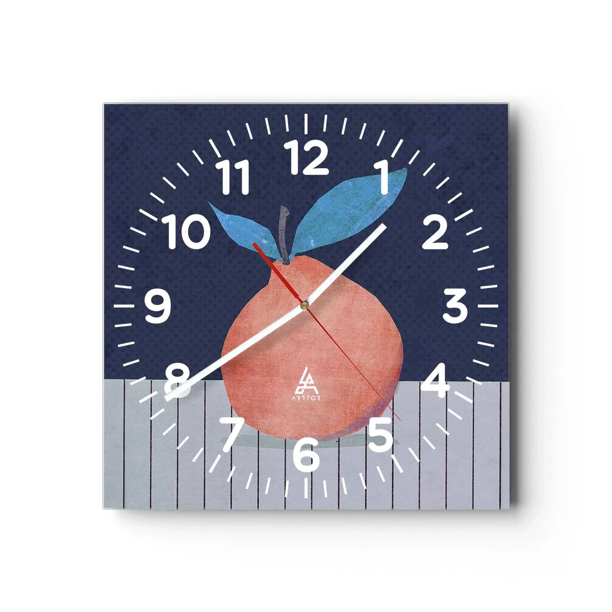 Reloj de pared - Reloj de vidrio - Convexidad y plano - 40x40 cm