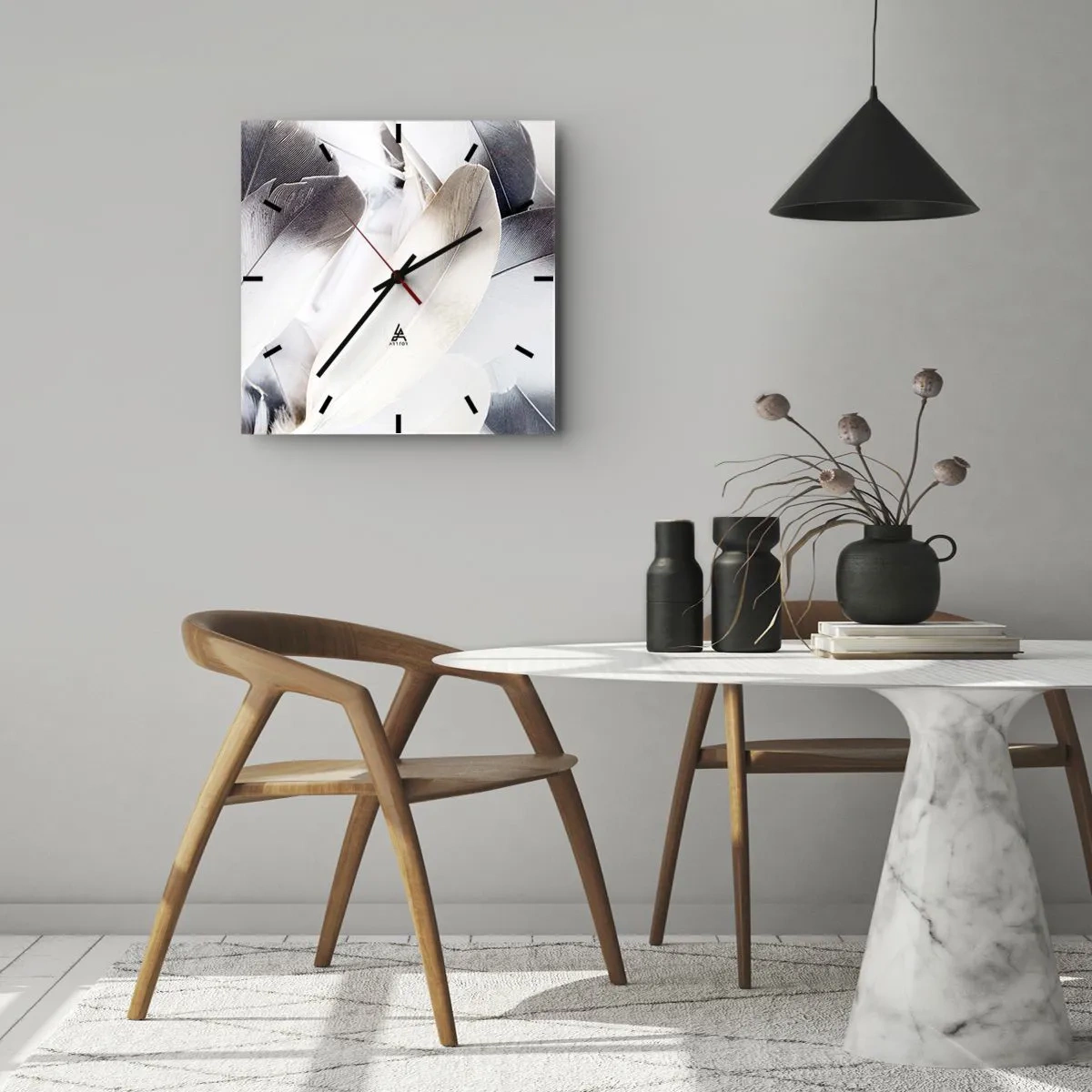 Reloj de pared - Reloj de vidrio - Casi angelical - 40x40 cm