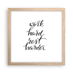 Póster en marco roble claro - Balance de vida - 30x30 cm