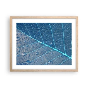 Póster en marco roble claro - Vida en el azul - 50x40 cm