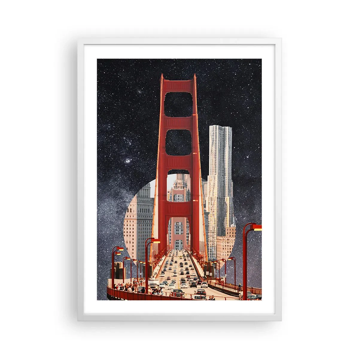 Póster en marco blanco - Siempre en el centro - 50x70 cm