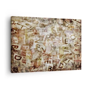 Cuadro sobre lienzo - Impresión de Imagen - Composición abstracta con letras y fragmentos de texto. - 70x50cm - Unificando el lenguaje - Decoración de pared moderna para salón y dormitorio ARTTOR