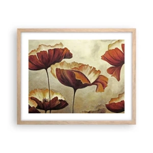 Póster en marco roble claro - Prado de prados - 50x40 cm