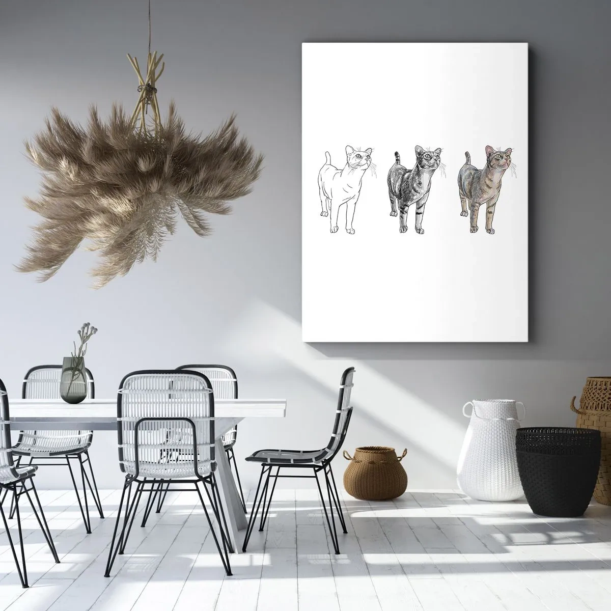 Cuadro sobre lienzo - Impresión de Imagen - Lección de dibujo - 55x100 cm