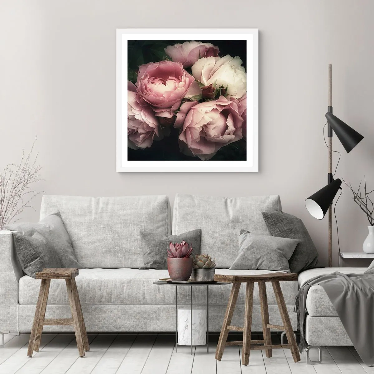 Póster en marco blanco - El encanto de la belle époque - 40x40 cm