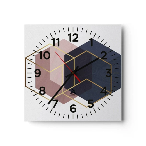 Reloj de pared - Reloj de vidrio - El poder de la sencillez - 40x40 cm