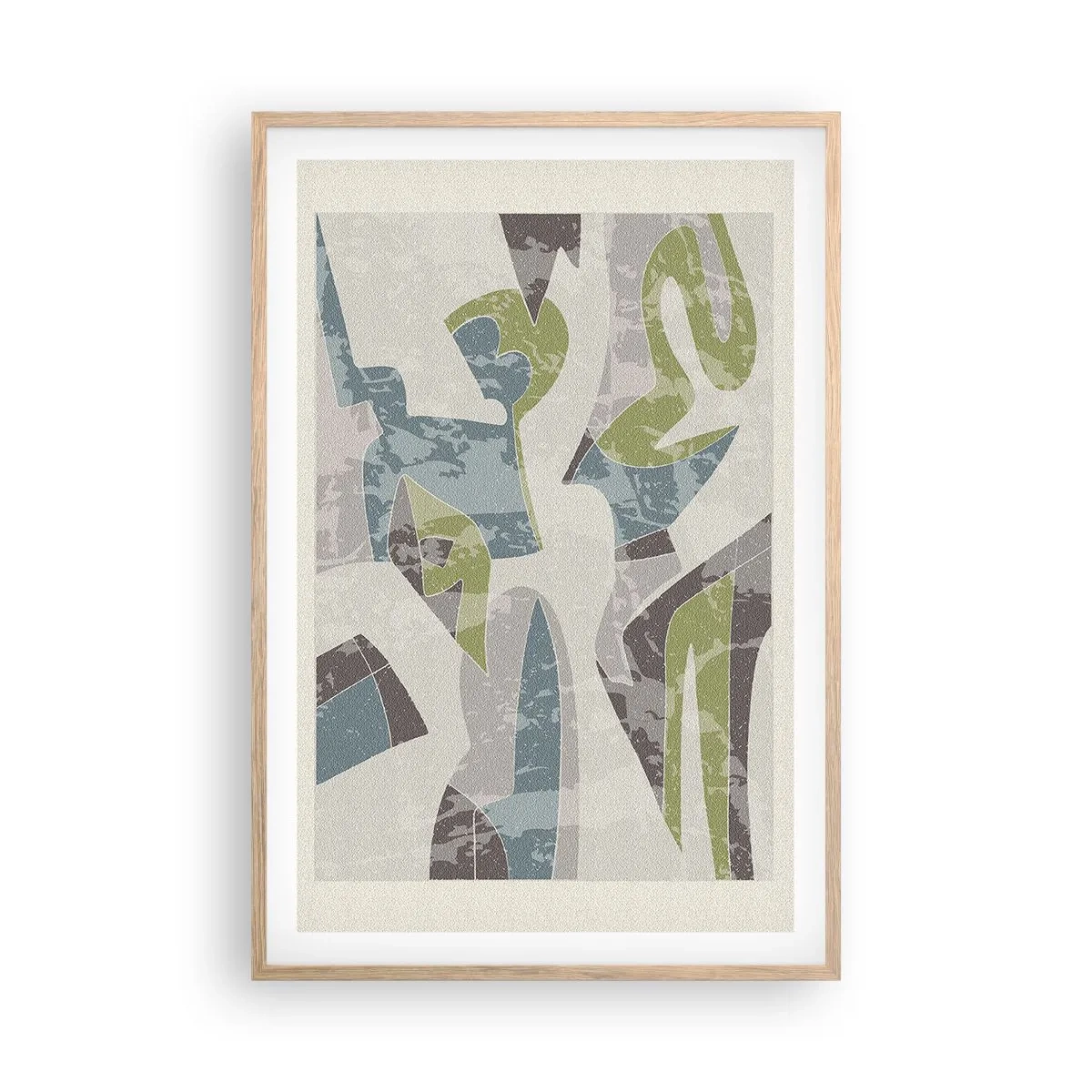 Póster en marco roble claro - Composición tras vidriera - 61x91 cm