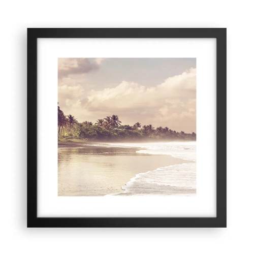 Póster en marco negro - La caricia de las olas - 30x30 cm