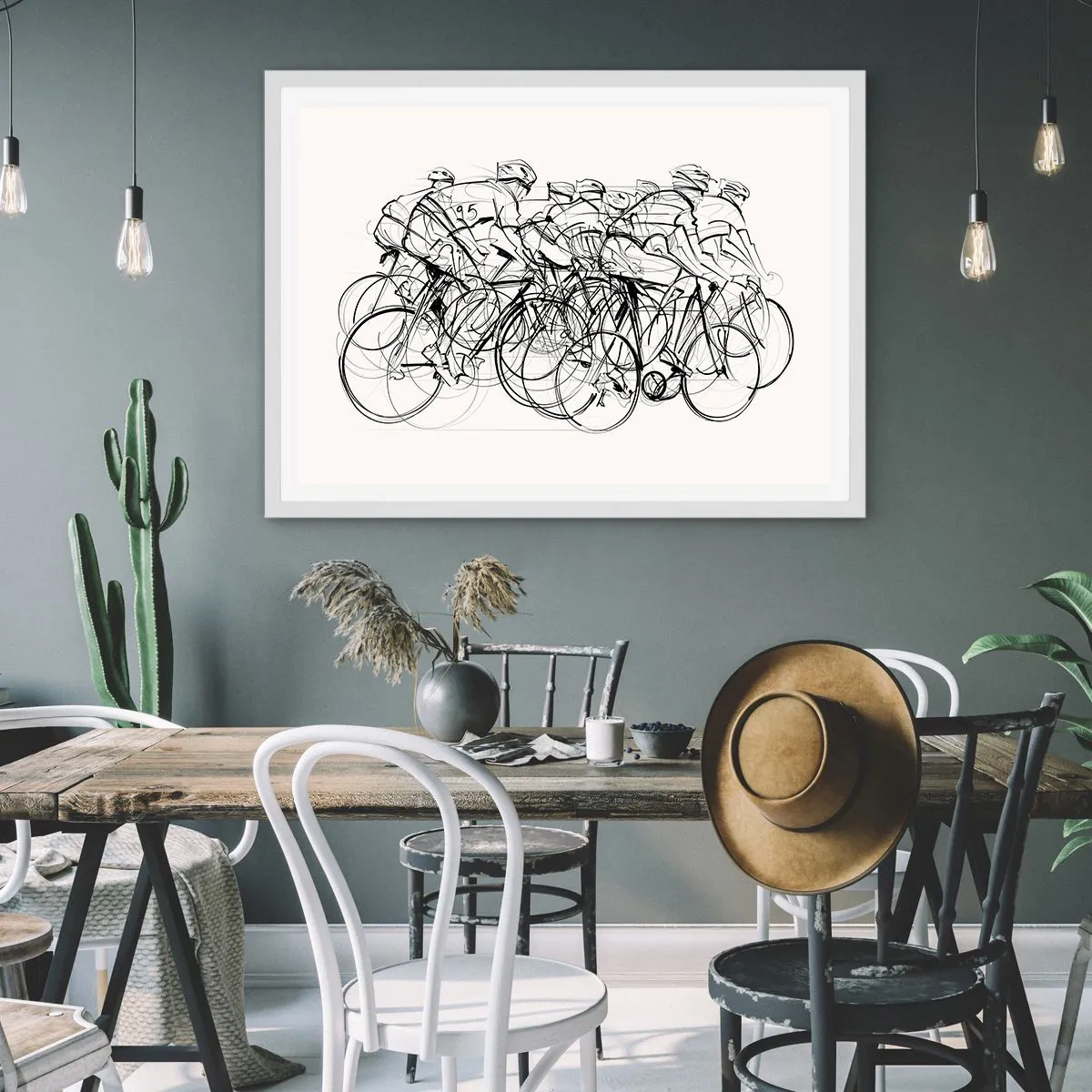 Póster en marco blanco - Juntos como un equipo - 50x40 cm