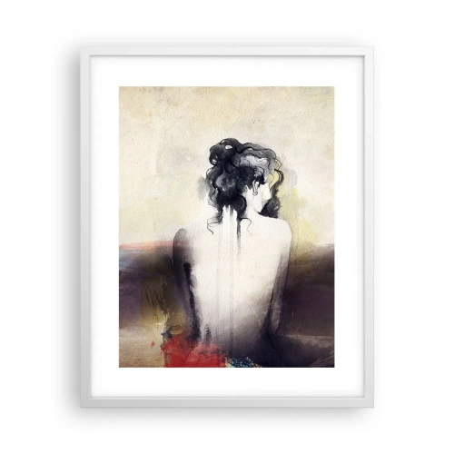 Póster en marco blanco - Líneas suaves, formas ovaladas - 40x50 cm