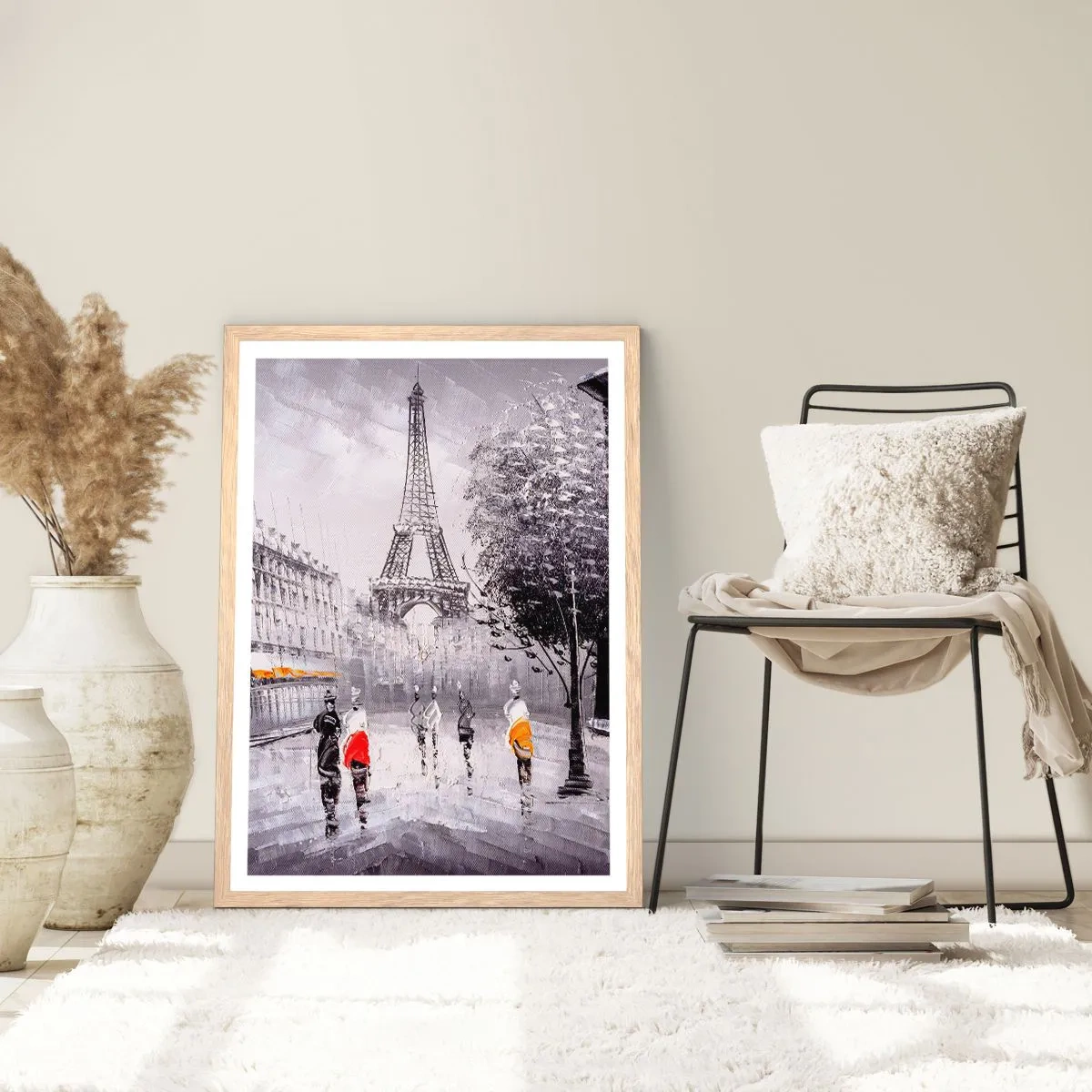 Póster en marco roble claro - Un paseo parisino - 40x50 cm