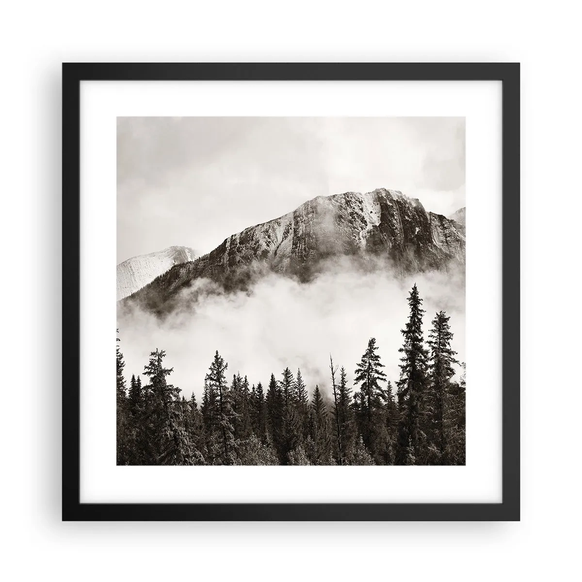 Póster en marco negro - Gobernante de granito - 40x40 cm