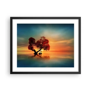 Póster en marco negro - La lejanía y el silencio del mundo - 50x40 cm