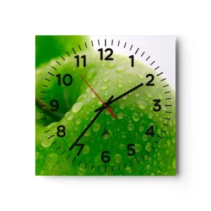 Reloj de pared - Reloj de vidrio - Frescor verde - 30x30 cm