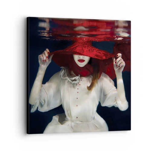 Cuadro sobre lienzo - Impresión de Imagen - Blanco y rojo - 30x30 cm