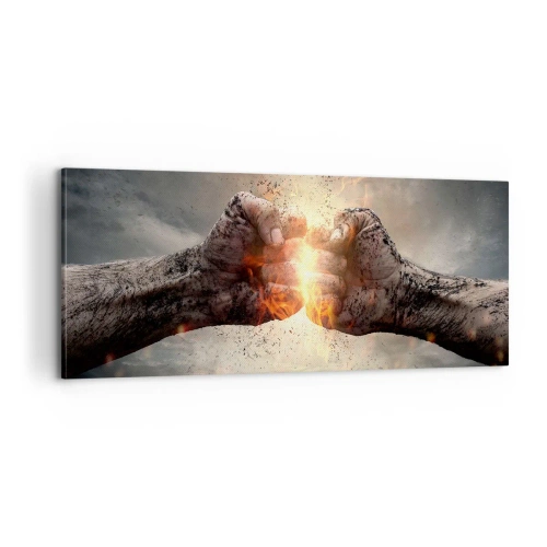 Cuadro sobre lienzo - Impresión de Imagen - La lucha comienza - 100x40 cm