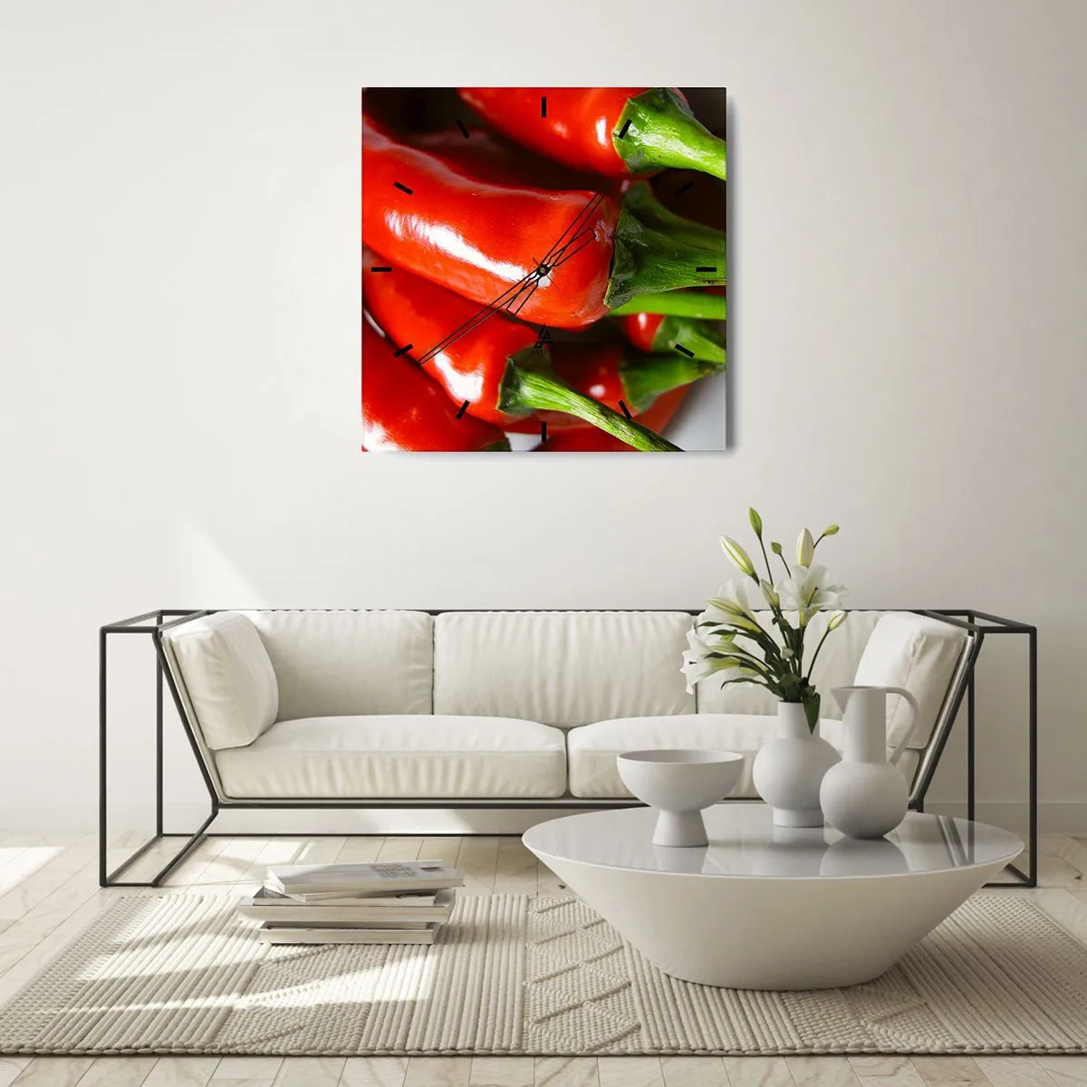 Reloj de pared - Reloj de vidrio - Jugoso, brillante, suave - 30x30 cm