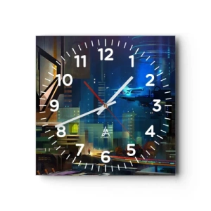 Reloj de pared - Reloj de vidrio - En un futuro próximo - 40x40 cm