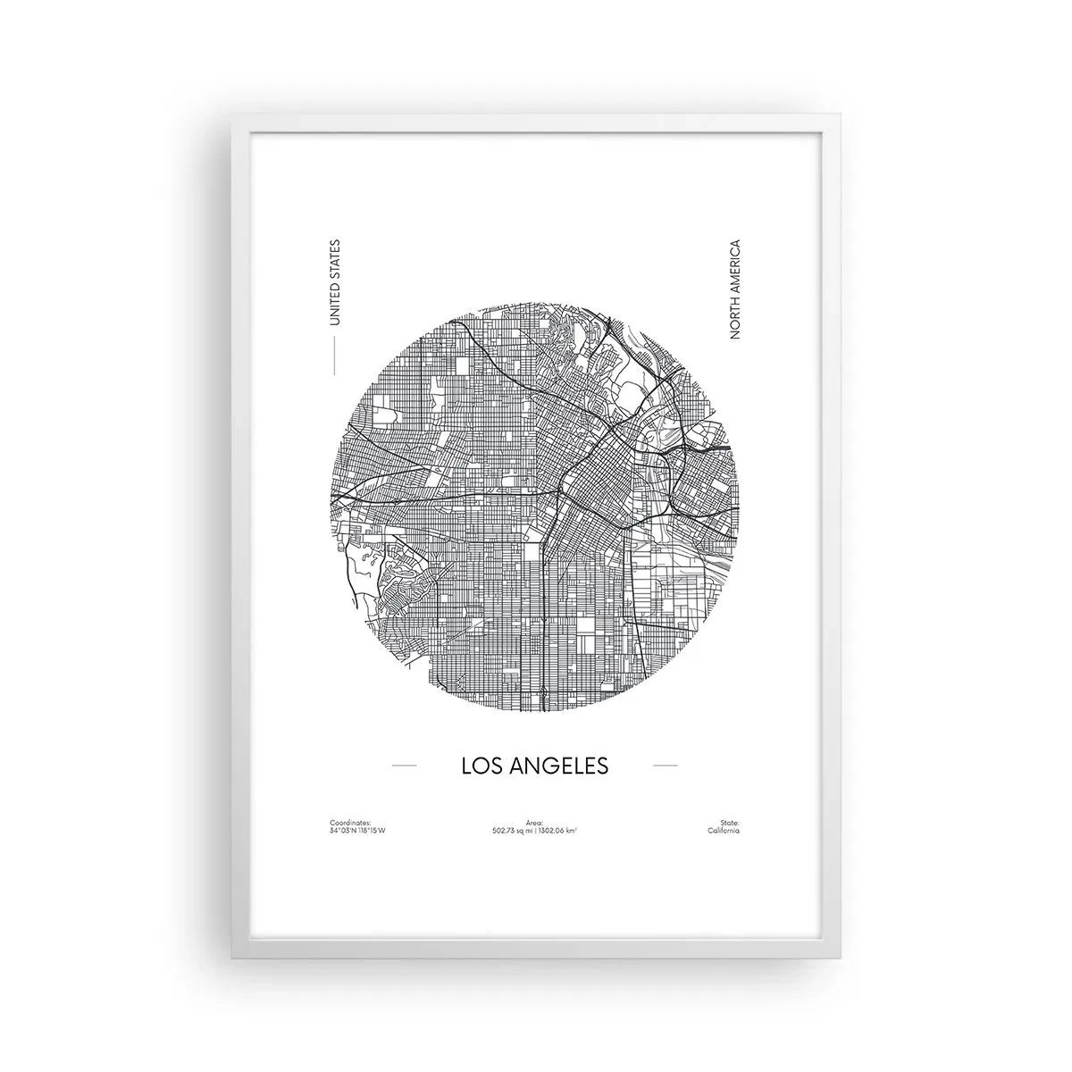 Póster en marco blanco - Anatomía de Los Ángeles - 50x70 cm