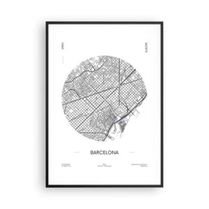 Póster en marco negro - Anatomía de Barcelona - 70x100 cm