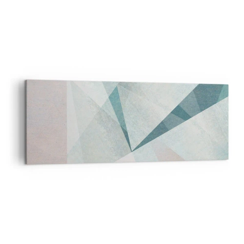 Cuadro sobre lienzo - Impresión de Imagen - Formas geométricas en tonos pastel de azul y gris. - 140x50cm - Tranquilo pero dinámico - Decoración de pared moderna para salón y dormitorio ARTTOR